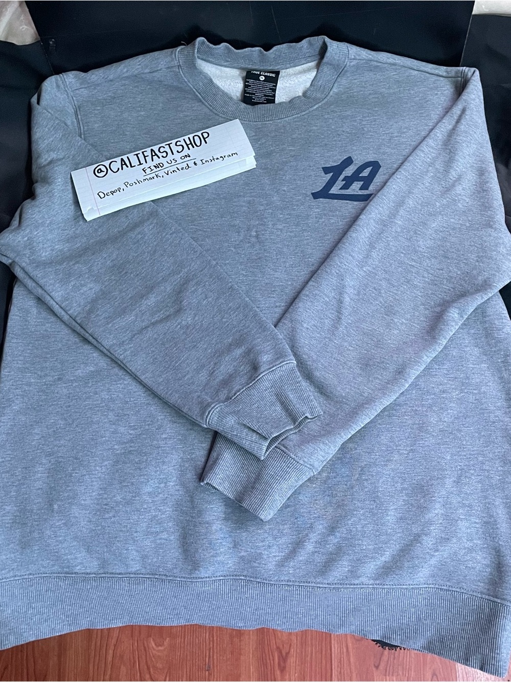 Gray LA Clippers True Classic Crewneck Sweatshirt